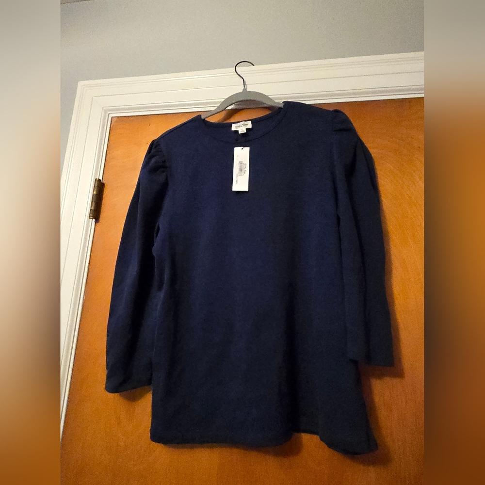 Navy Blue Long Sleeve Top